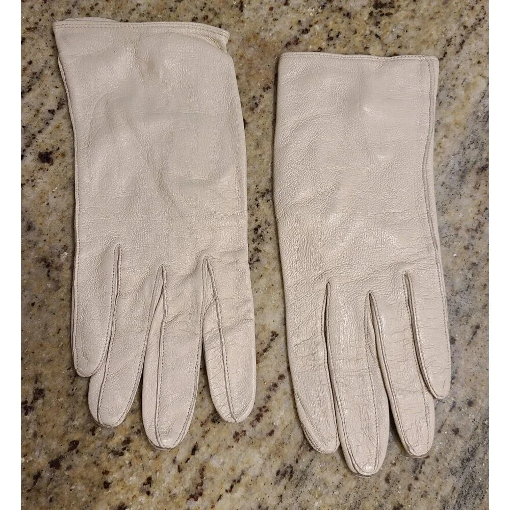 Vintage Size S 6.5 Beige Leather 8